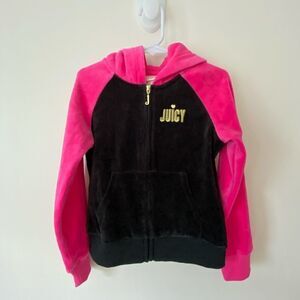 Juicy Velour Girls Zip Up Hooded Jacket Size 5